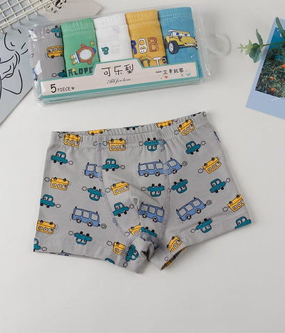 Spaceships & Buses Boxer Style Underwear (5Pc Pack)
