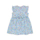 Spring Fleurs Ruffle Sleeve Cheongsam with Ribbon (Blue)