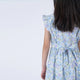 Spring Fleurs Ruffle Sleeve Cheongsam with Ribbon (Blue)