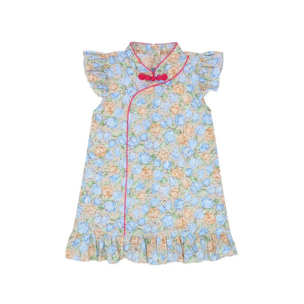 Spring Fleurs R. Sleeve Cheongsam (Yellow)