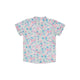 Mandarin Collar Boy Shirt - Springtime Blooms (Blue)