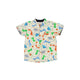 Mandarin Collar Boy Shirt - Stegosaurus Dino (Beige)