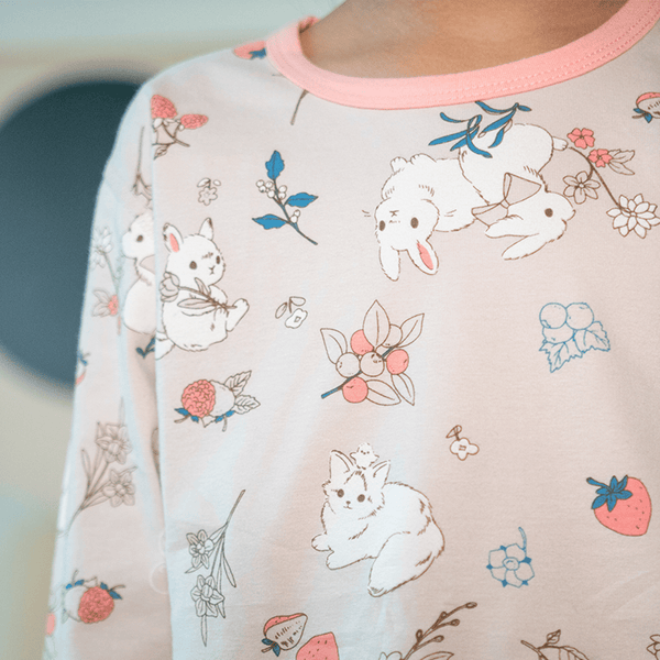 Strawberries & Bunnies Soft Cotton Pyjamas