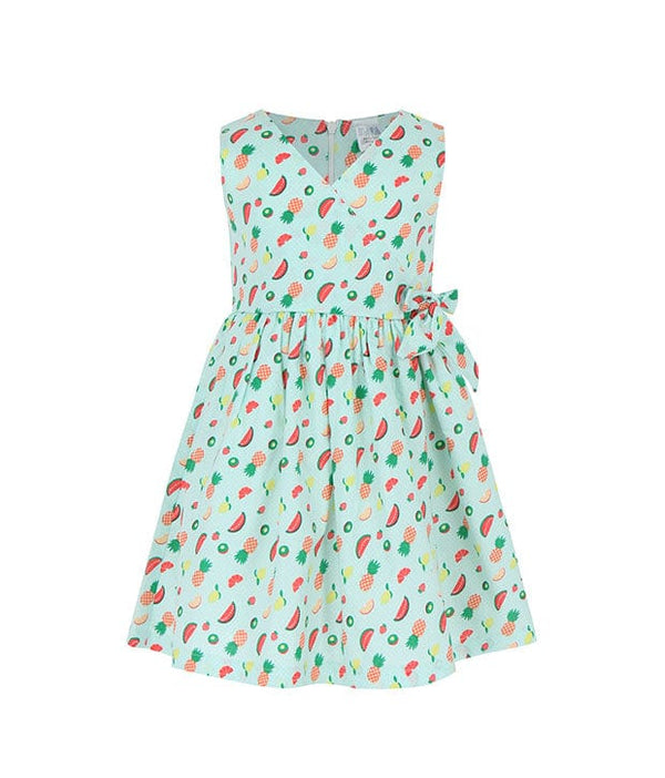 Summertime Tropical Fruits Sleeveless Dress