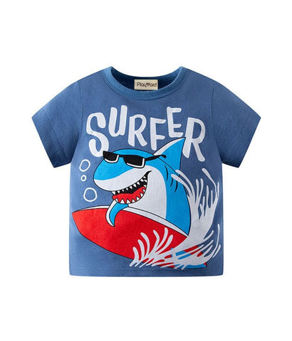 Cool Surfer Shark Cotton Tee