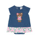 Sweet Teddy Bear Baby Girl Denim Cotton Onesie