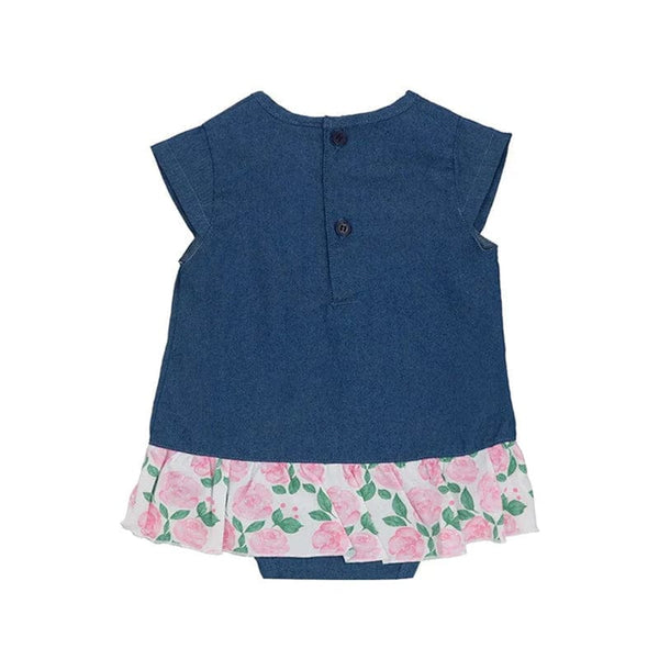 Sweet Teddy Bear Baby Girl Denim Cotton Onesie