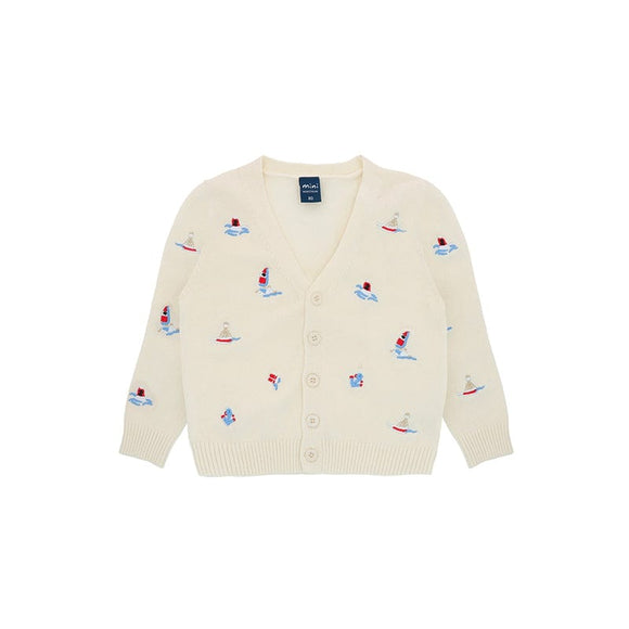 Tiny Sailboats Cardigan (Beige)