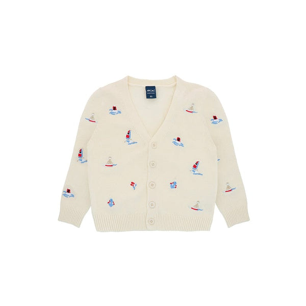 Tiny Sailboats Cardigan (Beige)