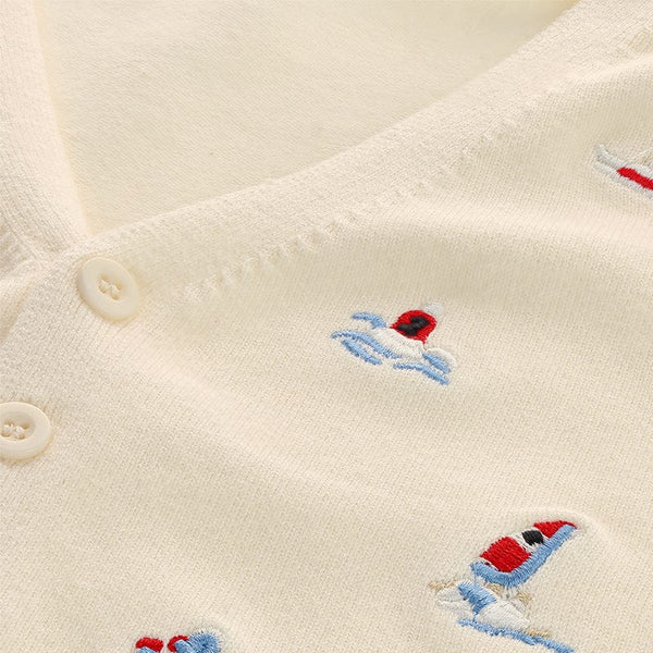 Tiny Sailboats Cardigan (Beige)