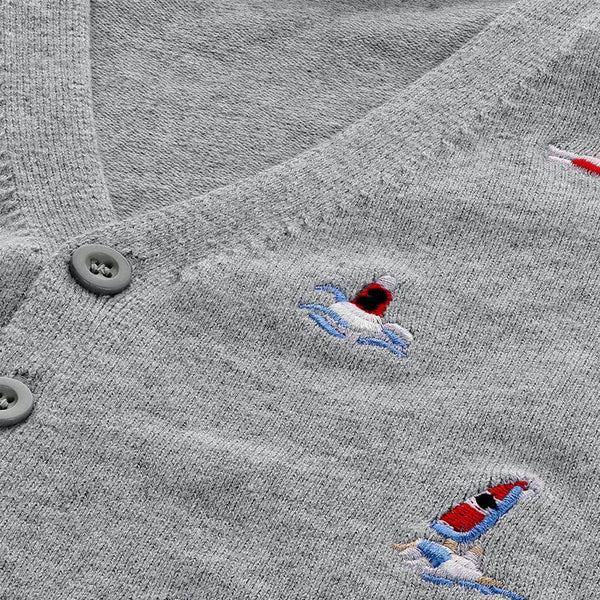 Tiny Sailboats Cardigan (Grey)