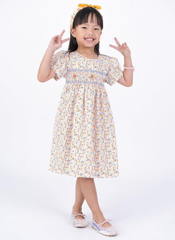 Trixie Petite Blooms  Girl Smocked Dress