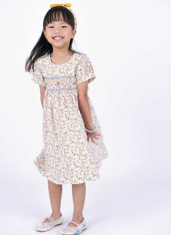 Trixie Petite Blooms  Girl Smocked Dress