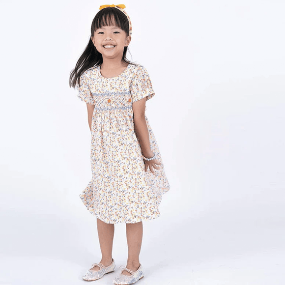 Trixie Petite Blooms  Girl Smocked Dress