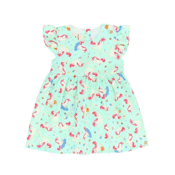 Unicorn & Lollipop Baby Doll Dress (Mint)