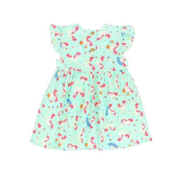 Unicorn & Lollipop Baby Doll Dress (Mint)