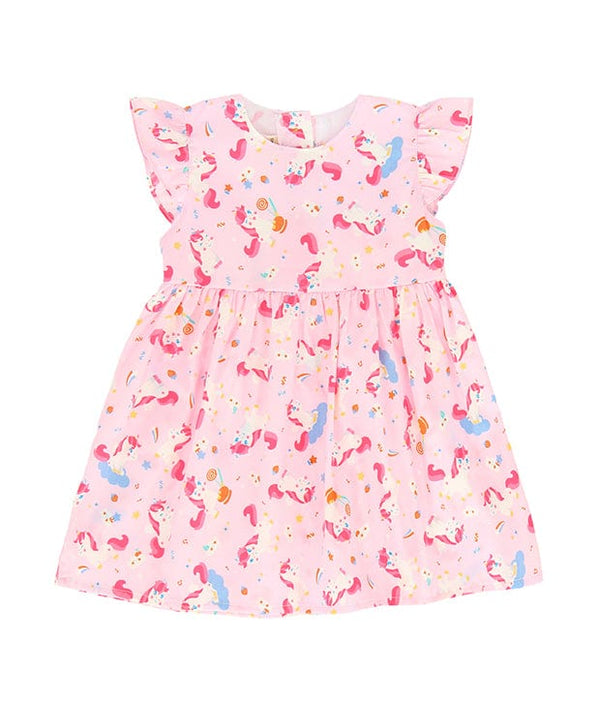 Unicorn & Lollipop Baby Doll Dress (Pink)