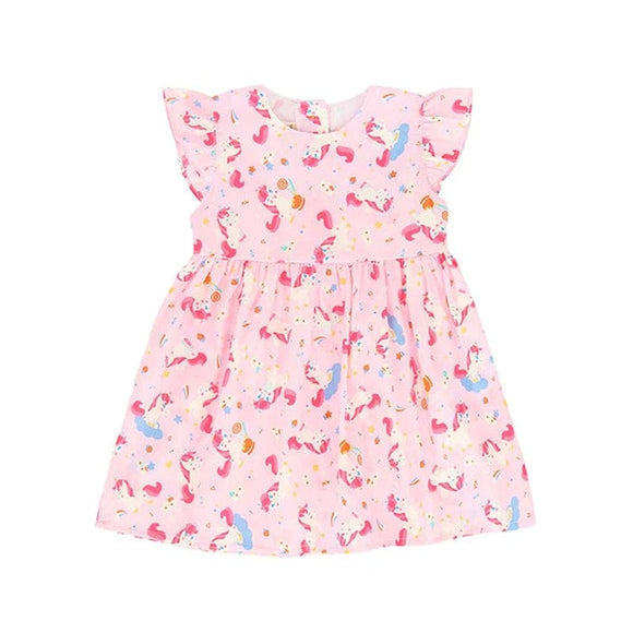 Unicorn & Lollipop Baby Doll Dress (Pink)