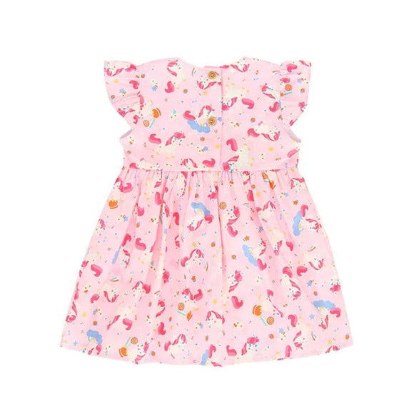 Unicorn & Lollipop Baby Doll Dress (Pink)