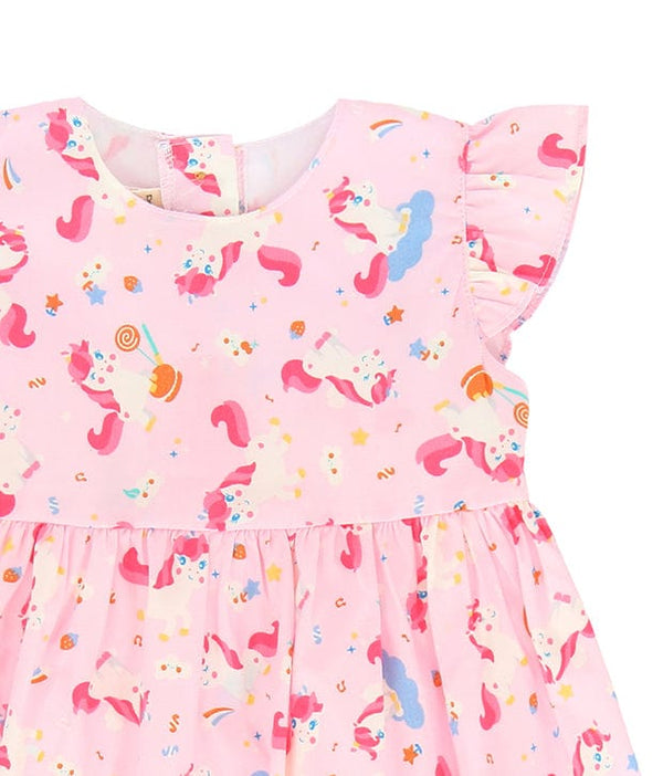 Unicorn & Lollipop Baby Doll Dress (Pink)