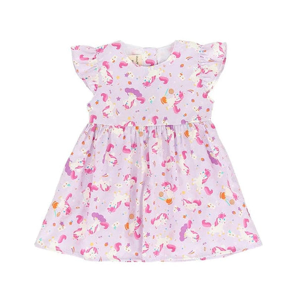 Unicorn & Lollipop Baby Doll Dress (Purple)