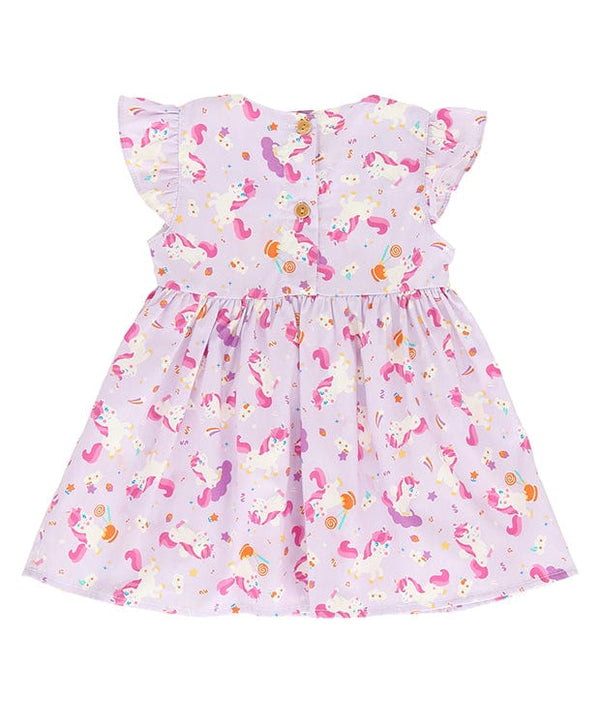 Unicorn & Lollipop Baby Doll Dress (Purple)