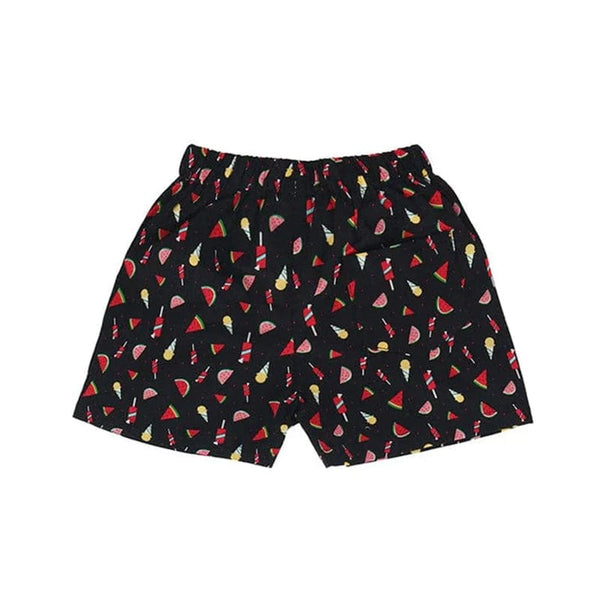 Watermelon Summer Pull Up Shorts (Black)