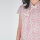 Ditsy White Blooms Pink Qipao