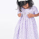 Zariah Tiny Purple Flowers Baby Doll Smocked Dress