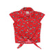 Zebra Knot Sleeveless Blouse (Red)
