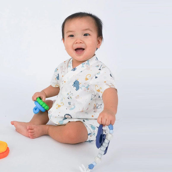 Zodiac Animals Cotton Kimono Style Onesie