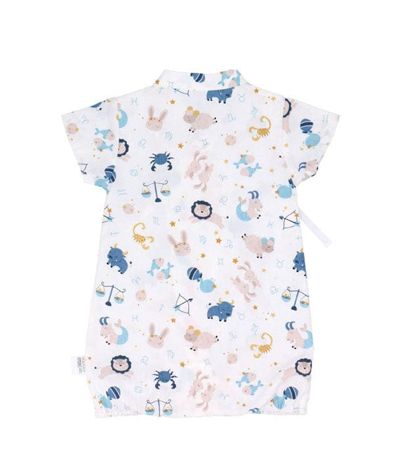 Zodiac Animals Cotton Kimono Style Onesie