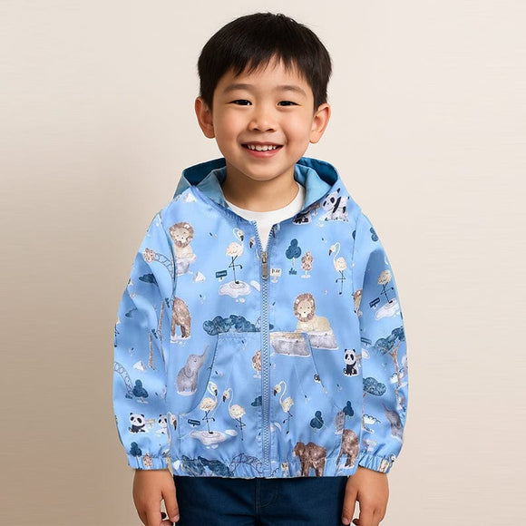 Zoo Animals Jacket (Light Blue)