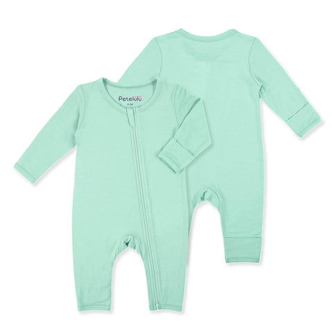 Bamboo Fibre Zip Through Onesie 0-3M / Green