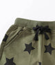 Black Star Camo Green Cotton Drawstring Shorts