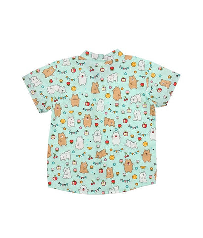 Mandarin Collar Shirt - Apple Bear
