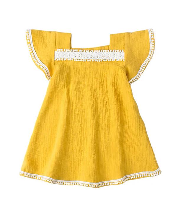 Ayla Ruffle Sleeve Dress - Dandelion Yellow