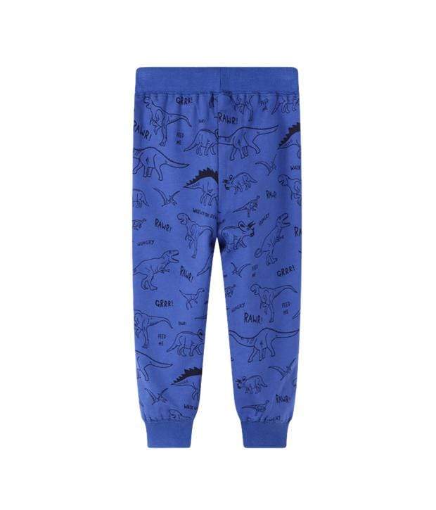 Blue Dino Cotton Jogger Pants