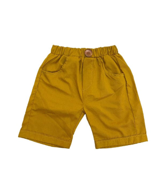 Bruno Pull Up Cotton Shorts (Mustard Yellow)