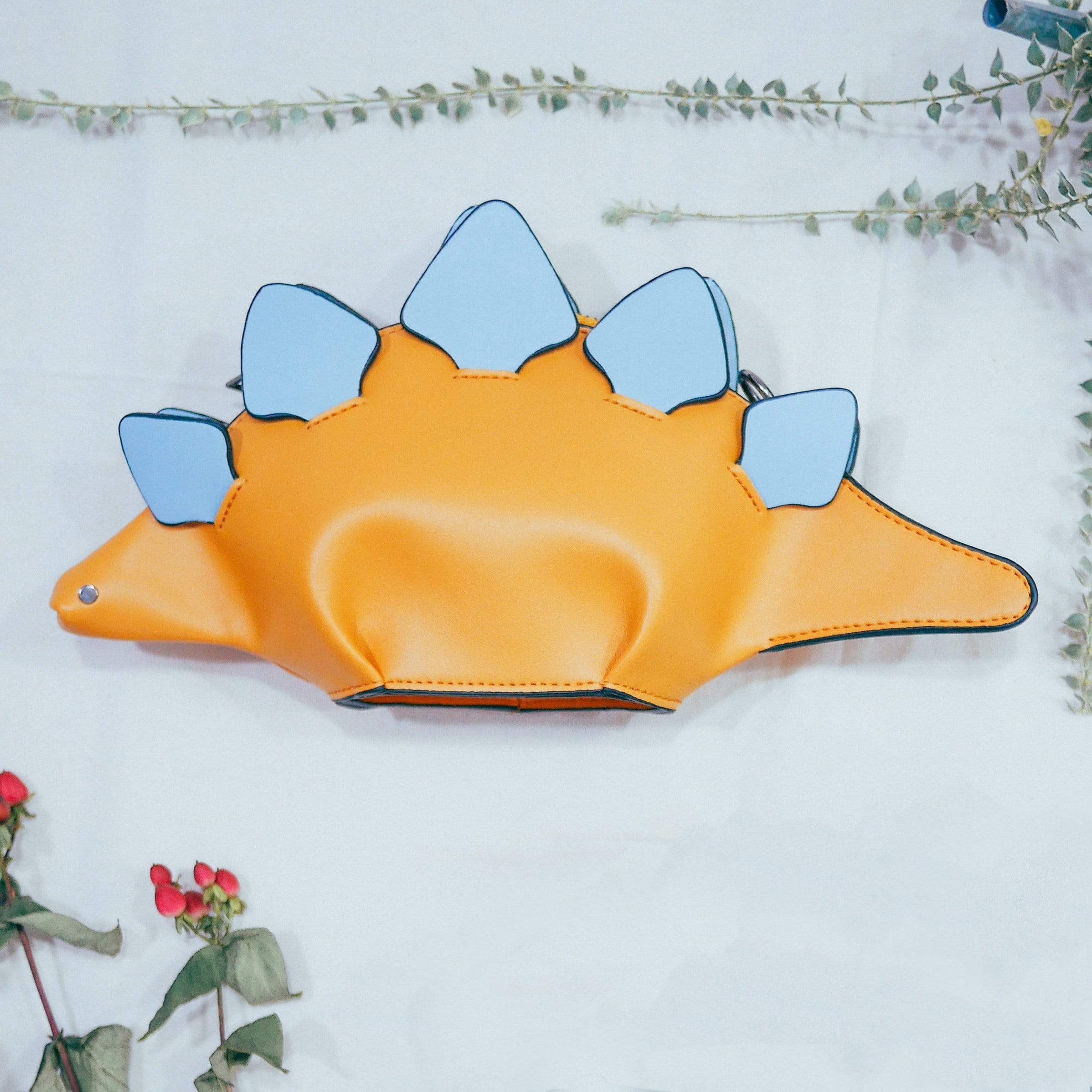 Mommy Stegosaurus (ages 6 to adults) Butterscotch-blue