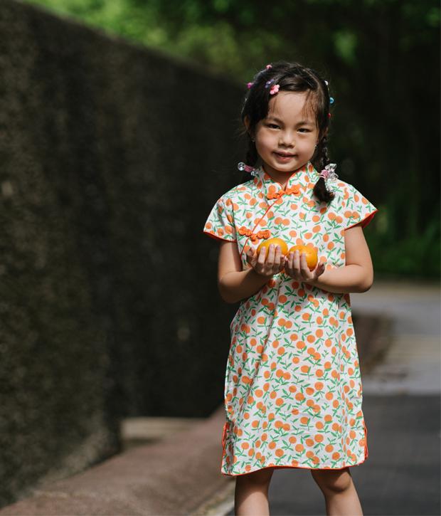Prosperity Mandarin Orange Cheongsam