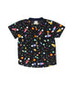 Mandarin Collar Shirt - Colourful Spaceship (Black)