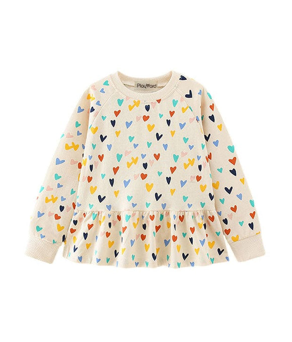 Colourful Hearts Flare Pullover