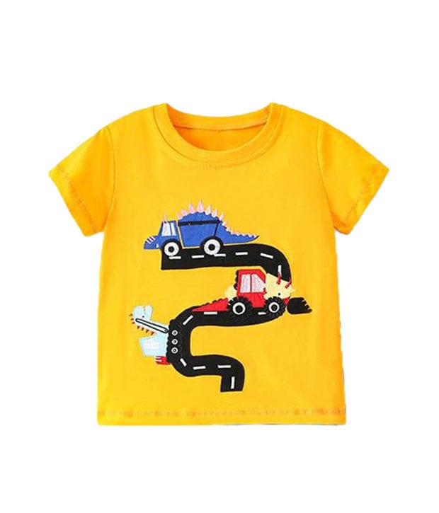 Dino On The Road Cotton Tee