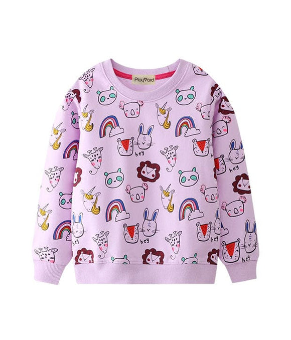 Happy Animals & Rainbow Pullover