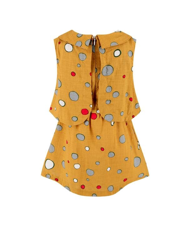 Khloe Mustard Round Collar Dress
