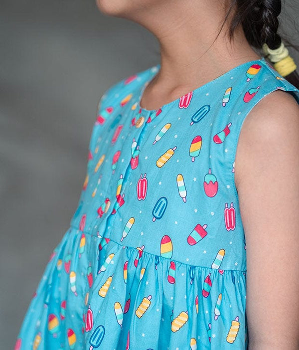 Button Down Lollipop Dress (Light Blue)