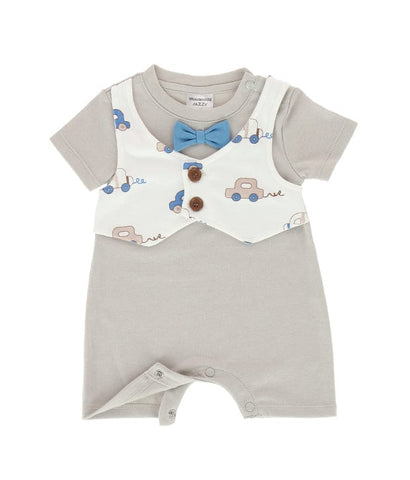 Mini Cars Vest Style Cotton Onsie
