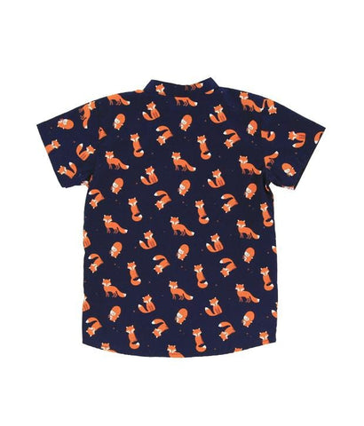 Mandarin Collar Shirt - Mr Fox (Navy)
