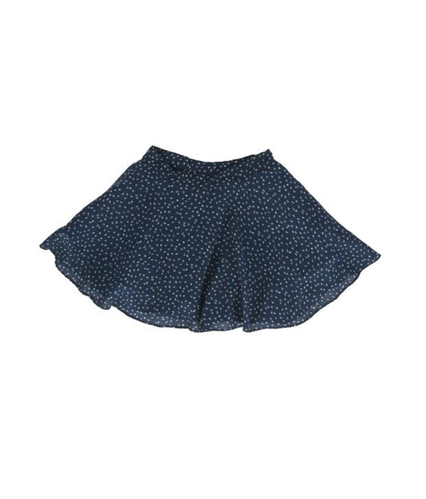 Navy Wavy Soft Cotton Skirt - Adjustable Waistband